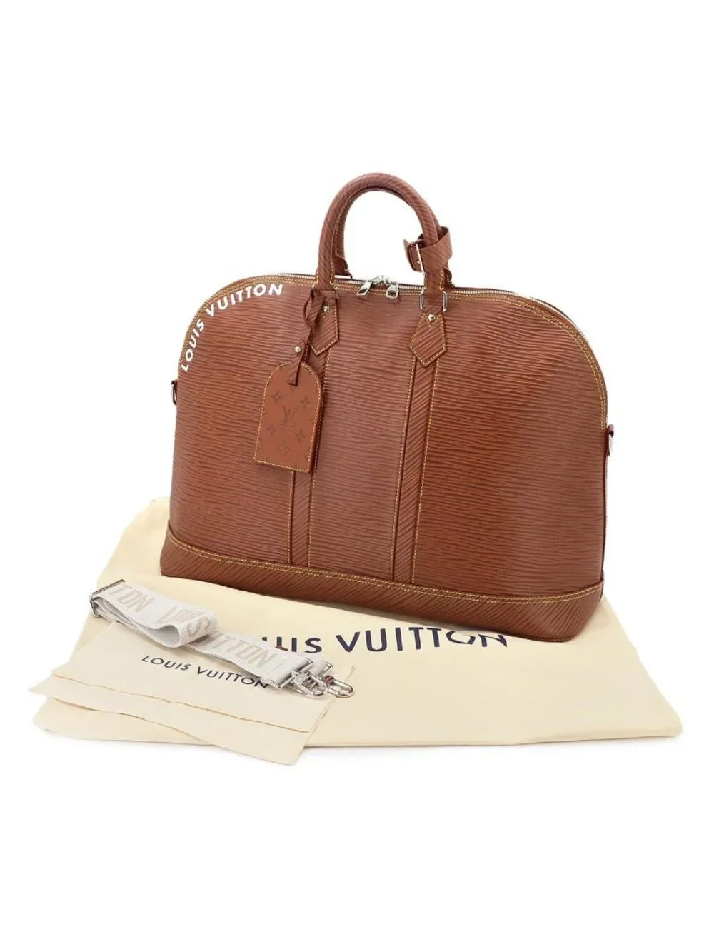 Louis Vuitton Epi XL Alma Travel GM 2-Way Bag Cognac
